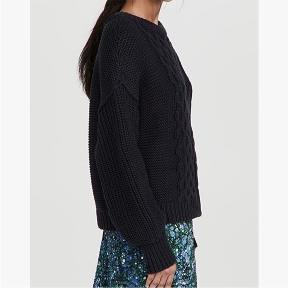 FREE PEOPLE Dream Cable Crew Sweater XS Fisherman Chunky Knit Comfy Cozy Soft - Picture 2 of 14